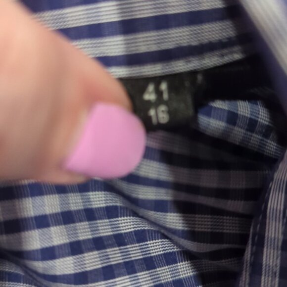 Hugo Boss REGULAR FIT STRETCH Blue checkered long sleeve dress shirt - Picture 3 of 7